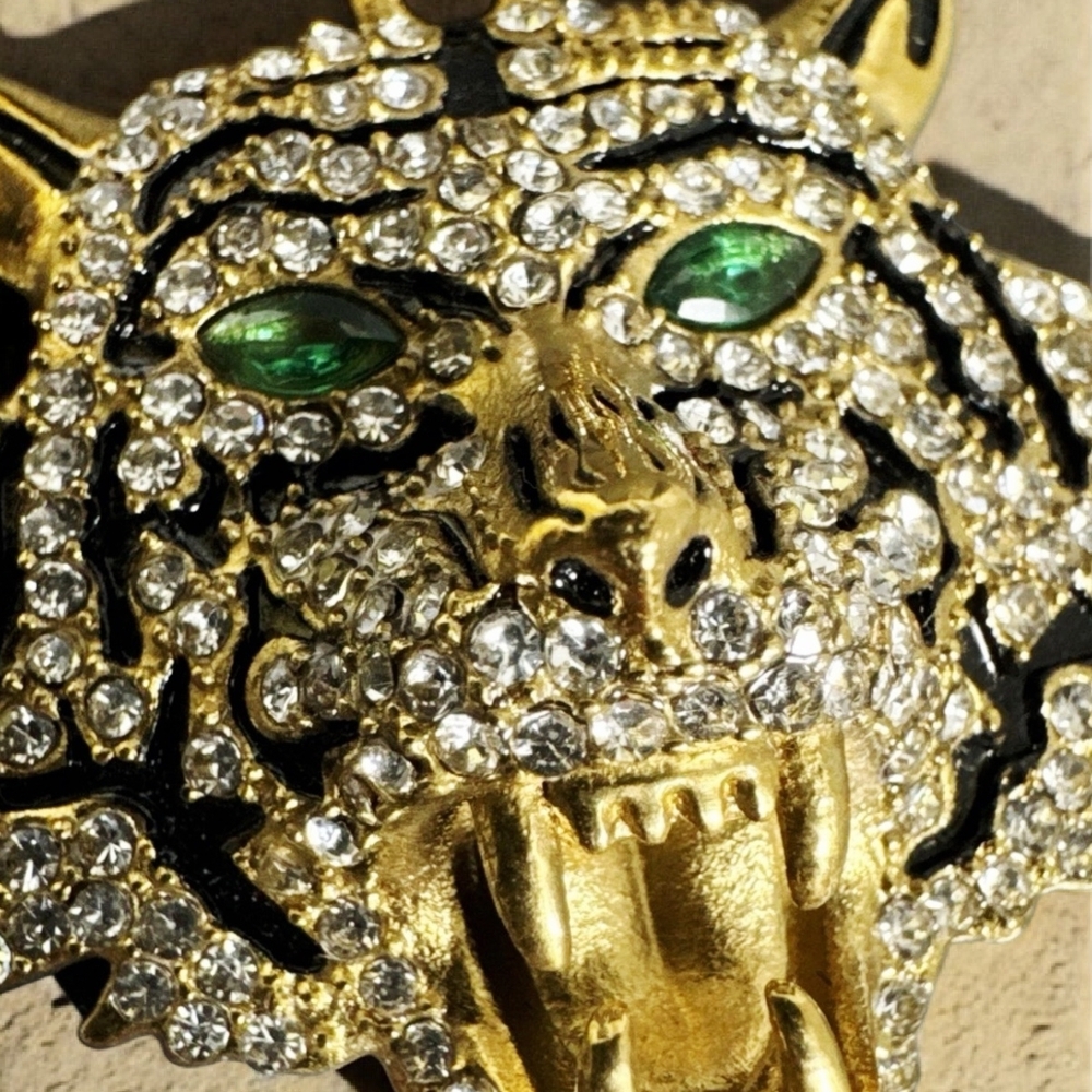 NEW Ed Hardy Stainless Steel 26" Necklace, Unisex, Gold Tiger Pendant, NWT Y2K - Picture 4 of 5